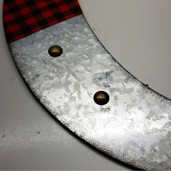 NEW! Plaid Wood / Metal Initial Monogram Letter "C" Hanging Wall Decor - Picture 3 of 7